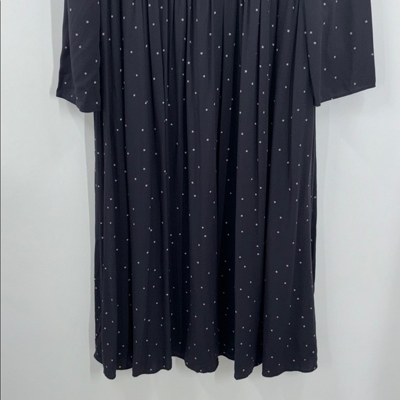 Madewell Alicia Long-sleeve Scoop Neck Midi Dress in night stars NWT - Picture 5 of 16